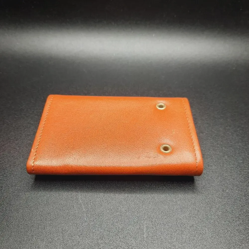 Vintage Princess Gardner Top Grain Cowhide Leather Key Case Wallet Trifold Brown